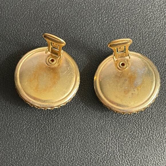 Vintage Bakelite Orange PAT PEND Ornately‎ Pronged Clip On Earrings - Picture 5 of 8